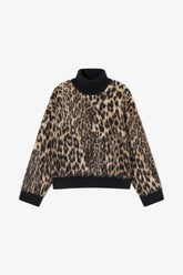 GANNI Outlet Leopard High-neck Sweater