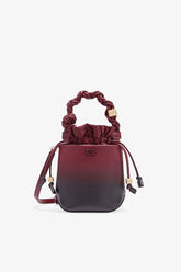 GANNI On Sale Tawny Port Red Gradient Mini Bou Bucket Bag