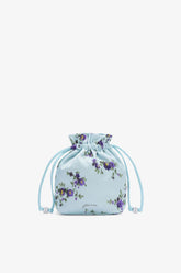 GANNI Outlet Iced Aqua Pouch in Printed Nylon
