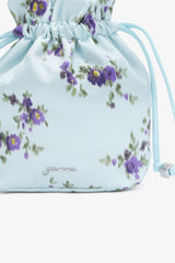 GANNI Outlet Iced Aqua Pouch in Printed Nylon