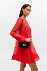 GANNI Sale Lulu Wallet On Chain in Velvet Moire