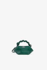 GANNI Online Pineneedle Green Croco Patent Mini Bou Bag