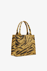 GANNI New Khaki Zebra Print Large Tote