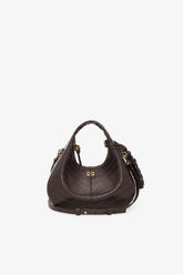 GANNI Sale Chocolate Fondant Brown Croco Mini Hobo Bag