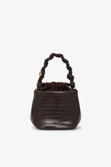 GANNI New Chocolate Fondant Brown Croco Bou Bucket Bag
