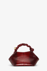 GANNI New Burgundy Burgundy Croco Small Bou Bag