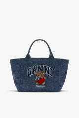 GANNI For Sale Rinse Denim Medium Bear Tote