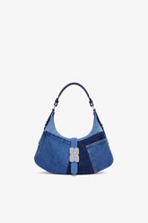 GANNI Online Mid Blue Vintage Small Kat Bag in Blue Denim