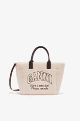 GANNI For Sale Egret Shearling Small Tote