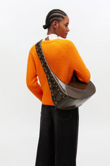GANNI Outlet Dark Olive Green Medium Laces Hobo Bag