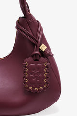 GANNI Sale Burgundy Burgundy Medium Laces Hobo Bag