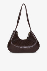 GANNI Sale Chocolate Fondant Brown Croco Medium Hobo Bag