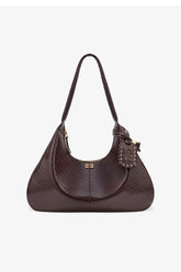 GANNI For Sale Chocolate Fondant Brown Croco XXL Hobo Bag