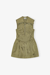 GANNI Outlet Dress in Green Nylon