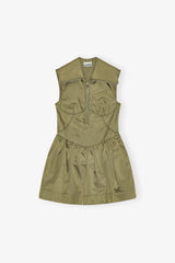 GANNI Outlet Dress in Green Nylon