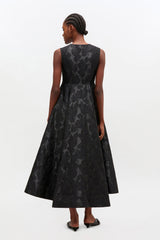 GANNI Hot Sale Satin Cloque Long Dress