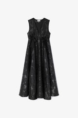 GANNI Hot Sale Satin Cloque Long Dress