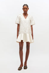 GANNI Sale Satin Cloque Mini Dress