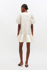 GANNI Sale Satin Cloque Mini Dress