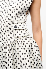 GANNI New Polka-Dot Satin Corset Mini Dress