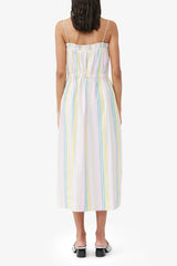 GANNI Online Stripe Cotton Maxi Strap Dress