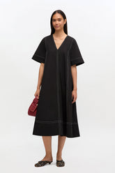 GANNI Online Black Cotton A-line Dress