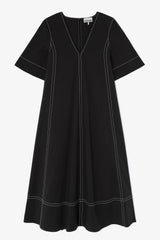 GANNI Online Black Cotton A-line Dress