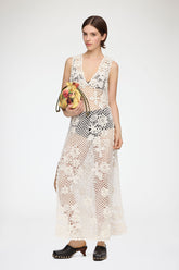 GANNI Sale Long Dress in Cotton Crochet