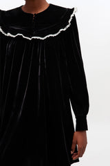 GANNI Hot Sale Black Velvet Dress
