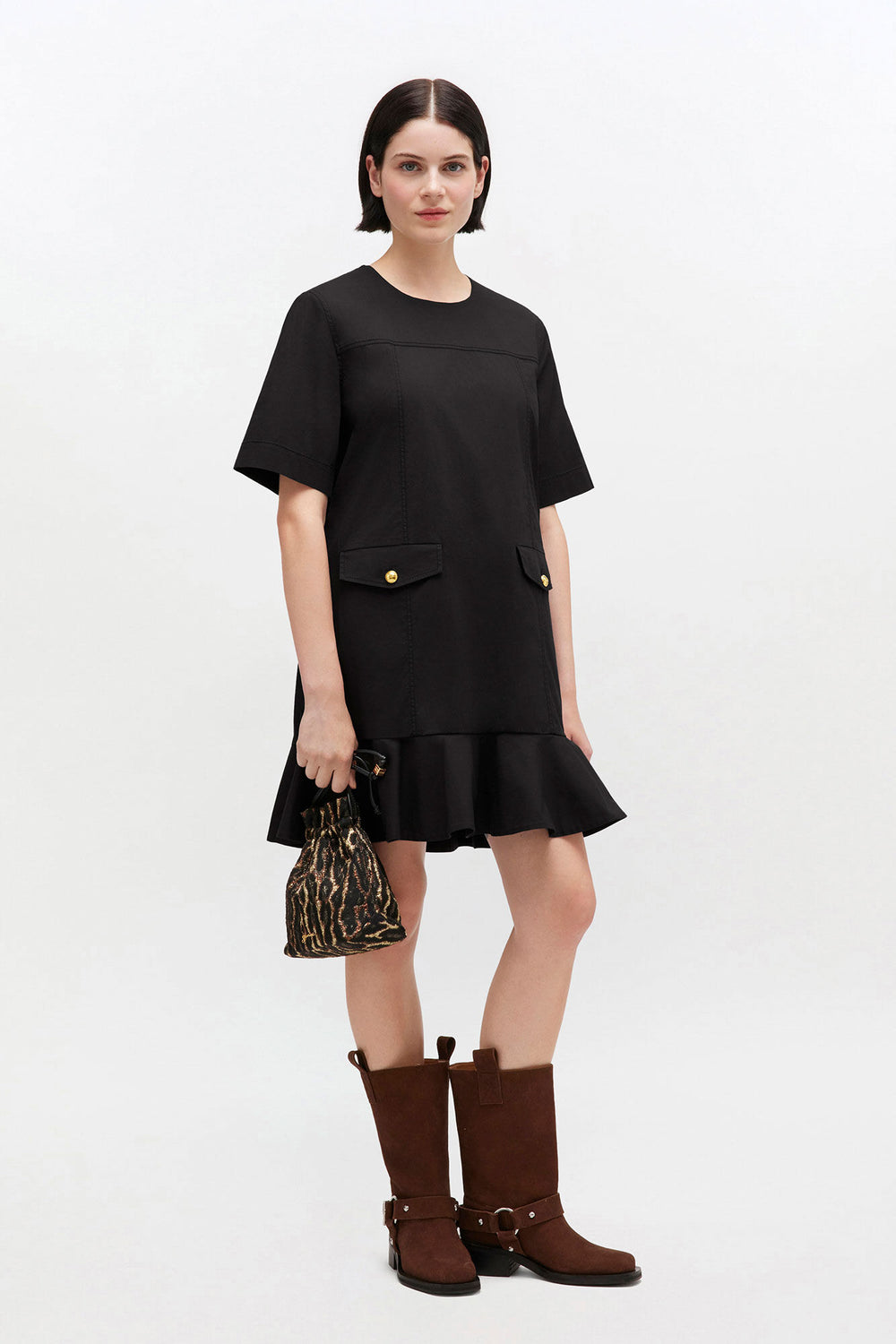 GANNI New Stretch Cotton Mini Dress