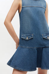 GANNI Online Light Denim Mini Dress