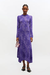 GANNI Sale Purple Sheer Flower Dress