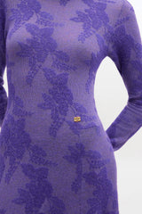 GANNI Sale Purple Sheer Flower Dress
