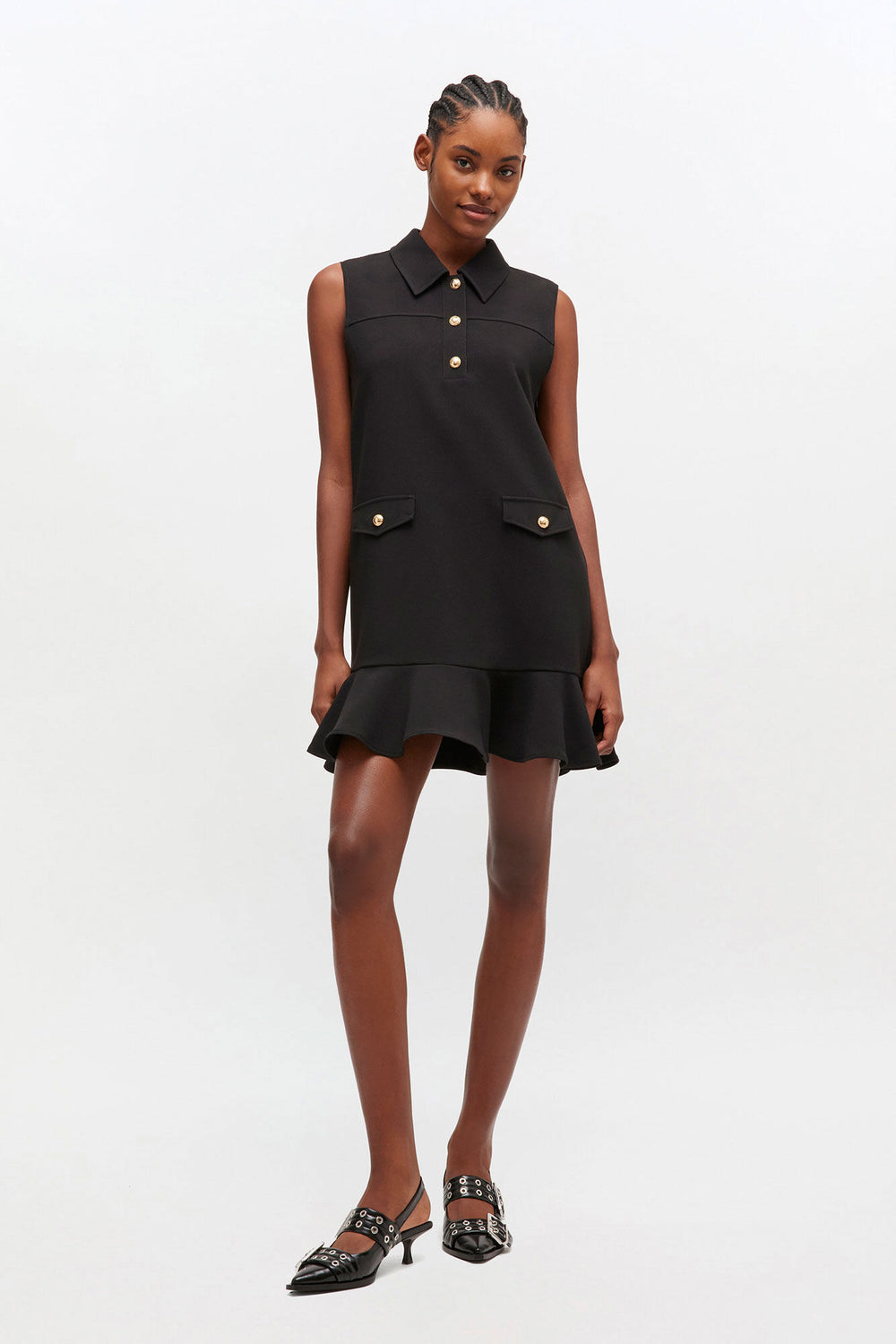 GANNI On Sale Black Twill Suiting Mini Dress