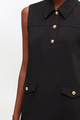 GANNI On Sale Black Twill Suiting Mini Dress