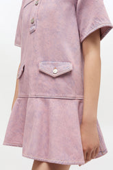 GANNI For Sale Pink Washed Denim Dress