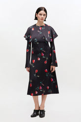 GANNI On Sale Printed Circle Collar Midi Dress