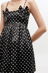 GANNI us Polka-Dot Satin Mini Dress