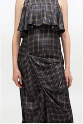 GANNI Online Check Ruffle Dress
