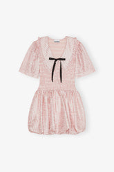 GANNI For Sale Pink Check Smock Dress