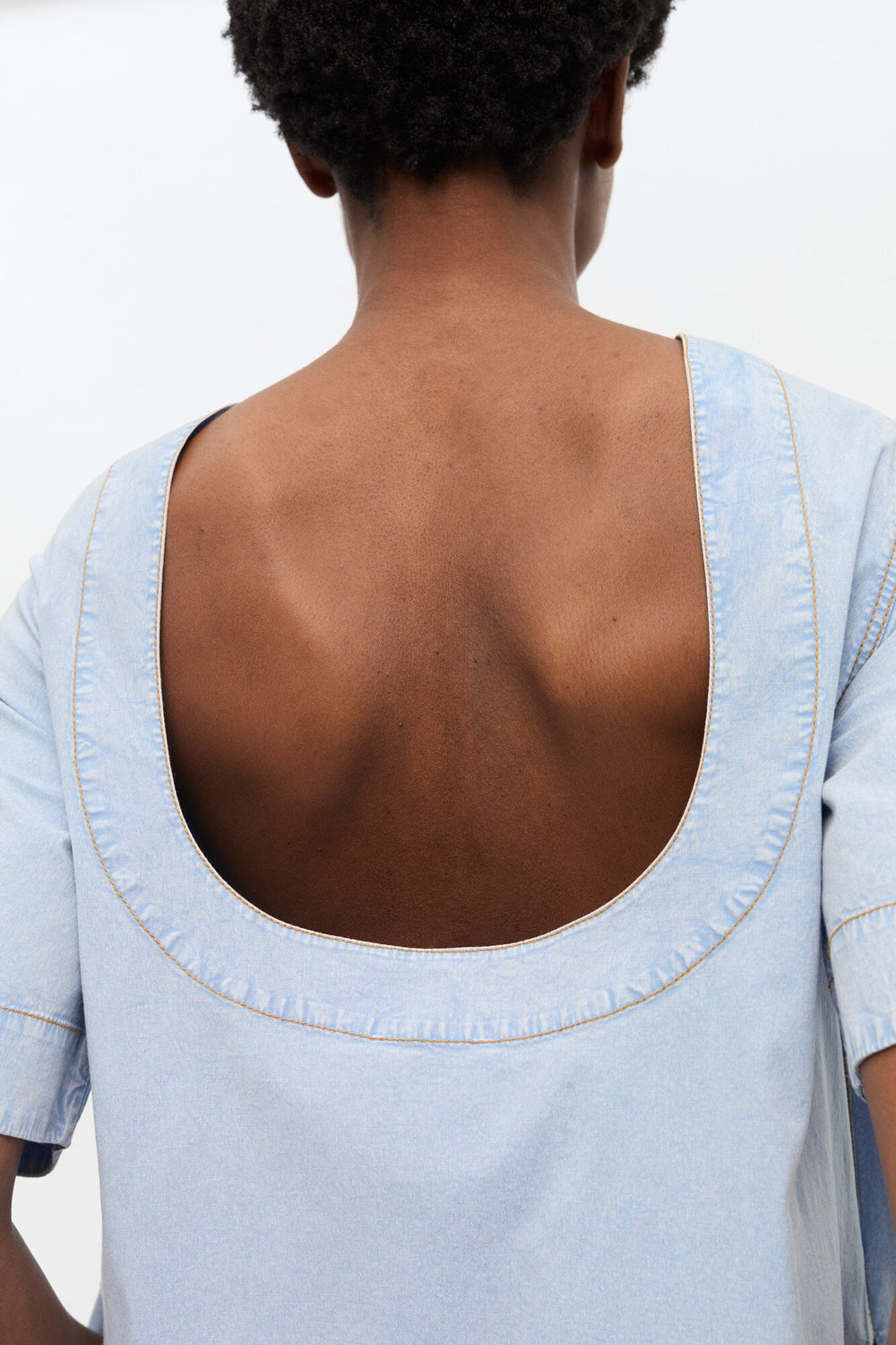 GANNI Sale Light Blue A-line Mini Denim Dress