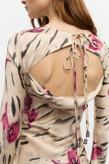 GANNI Hot Sale Floral Satin Maxi Dress