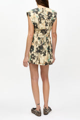 GANNI For Sale Printed Marl Mesh Corset Mini Dress