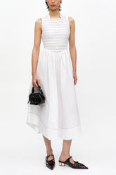 GANNI Hot Sale Washed Stretch Cotton Smock Midi Dress