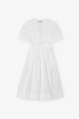 GANNI us White Stretch Cotton Dress