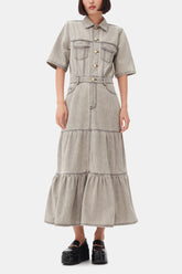 GANNI Online Grey Future Long Denim Dress