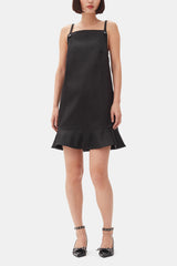GANNI On Sale Black Duchesse Satin Mini Dress