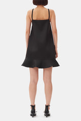 GANNI On Sale Black Duchesse Satin Mini Dress