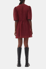 GANNI us Red Sheer Tie String Wrap Dress