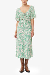 GANNI On Sale Printed Crepe U-neck Midi Dress
